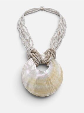 MASSIVE MOTHER-OF-PEARL MULTI-STRAND ARTISAN NECKLACE